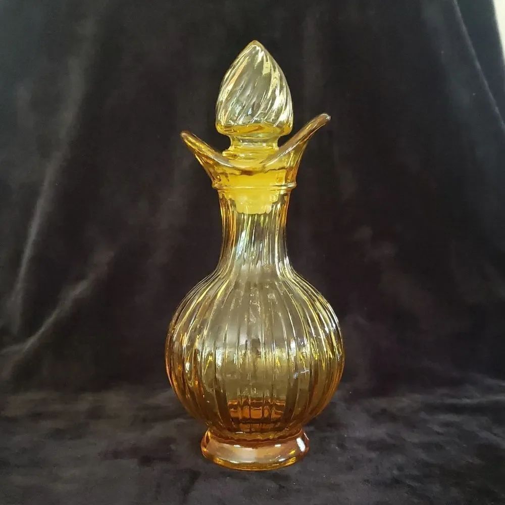 Vintage Avon Amber Glass Cruet Decanter with Stopper